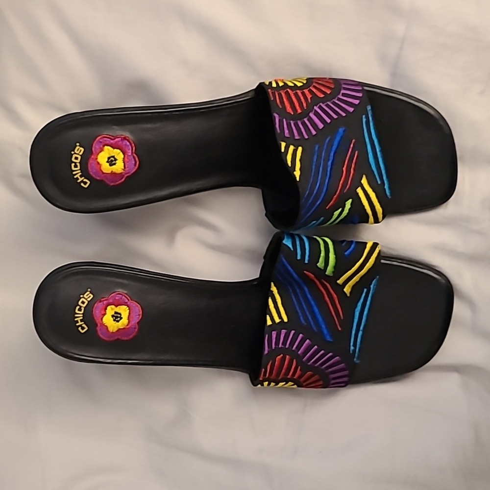 Chico's open toe slip on sandals
